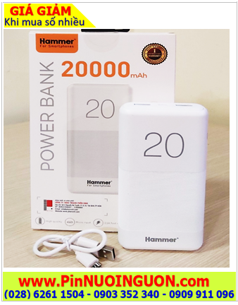Pin dự phòng Hammer-19, Pin sạc dự phòng Hammer-19 (với dung lượng chuẩn 20 000mAh) chính hãng /Bảo hành 01 năm